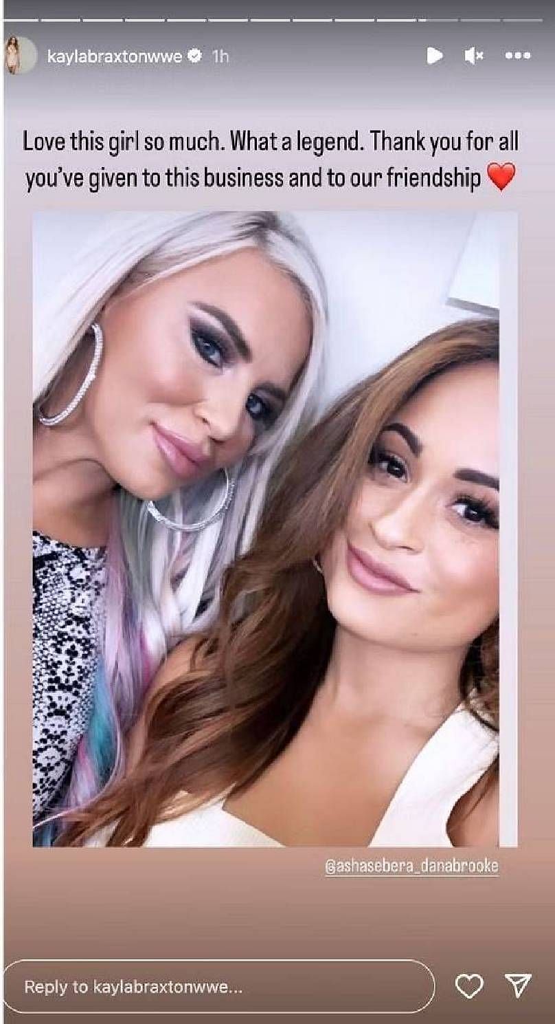 Screenshot of Kayla's message to Dana Brooke